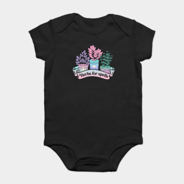 Herbs For Spells Modern Witch Vibes Baby Bodysuit by The WYLD Tribe